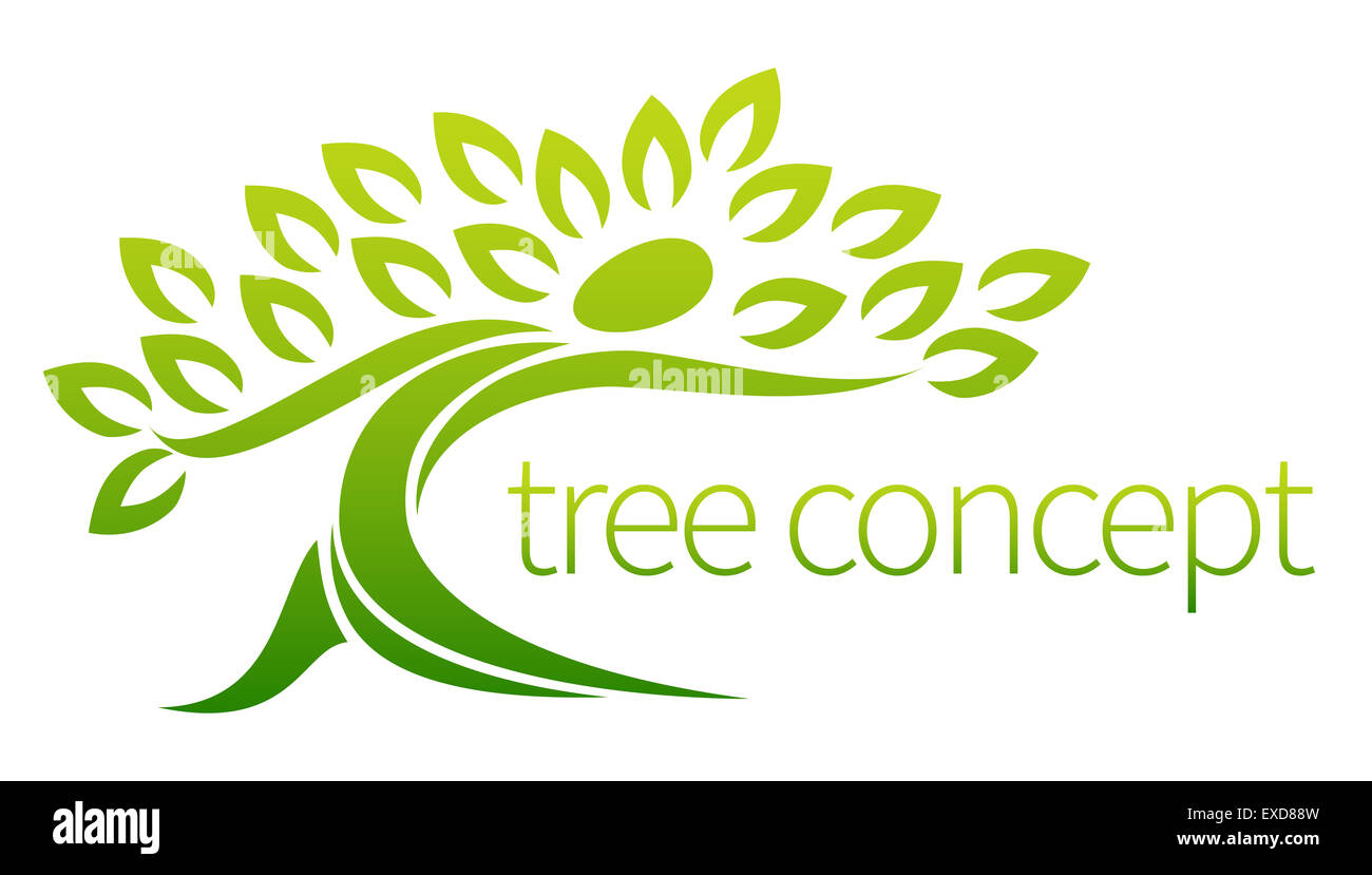 Tree icona raffigurante una persona, un albero a forma di una persona con le foglie, si presta ad essere utilizzato con testo Foto Stock