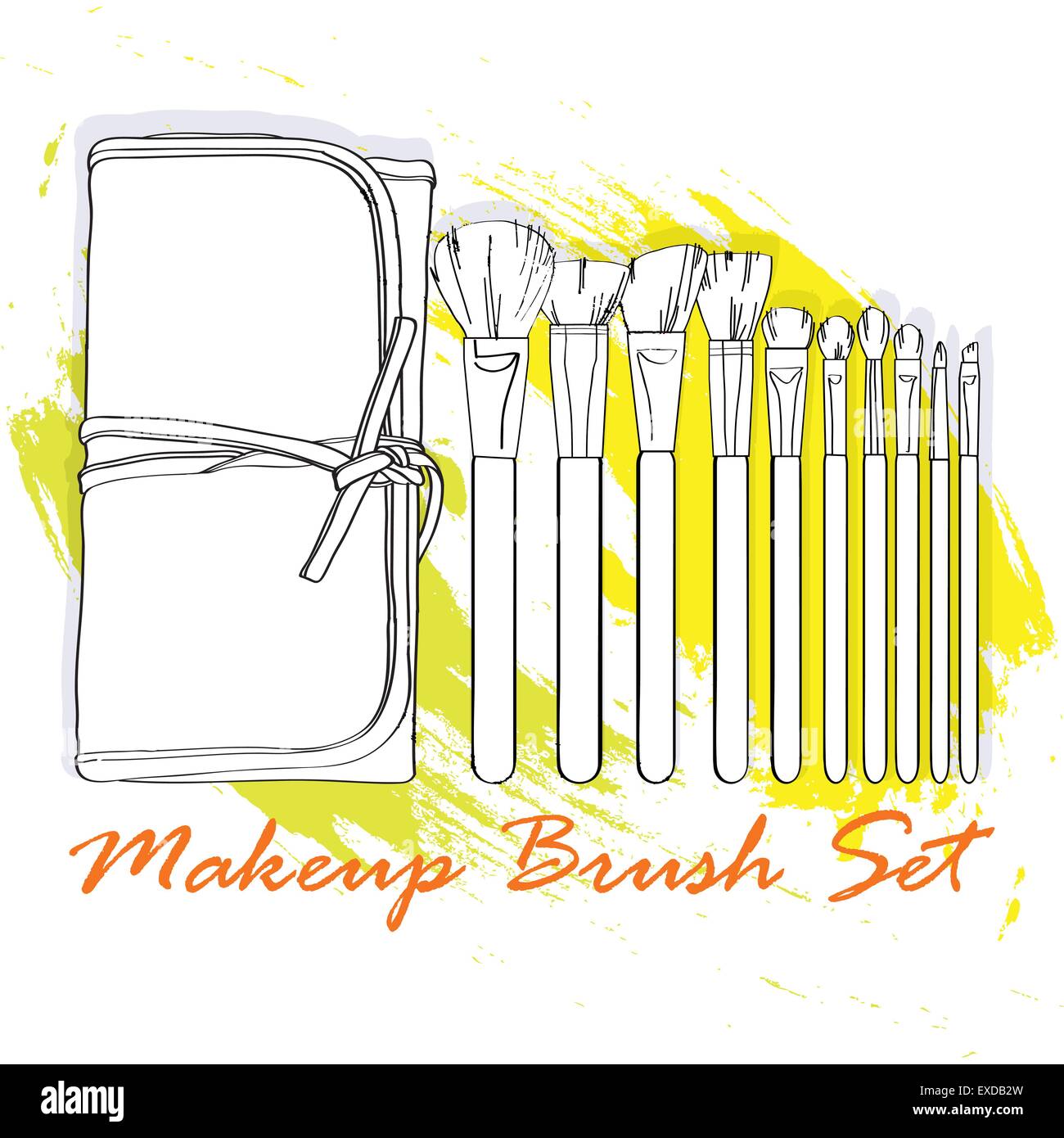 Trucco set di spazzole Illustrazione Vettoriale