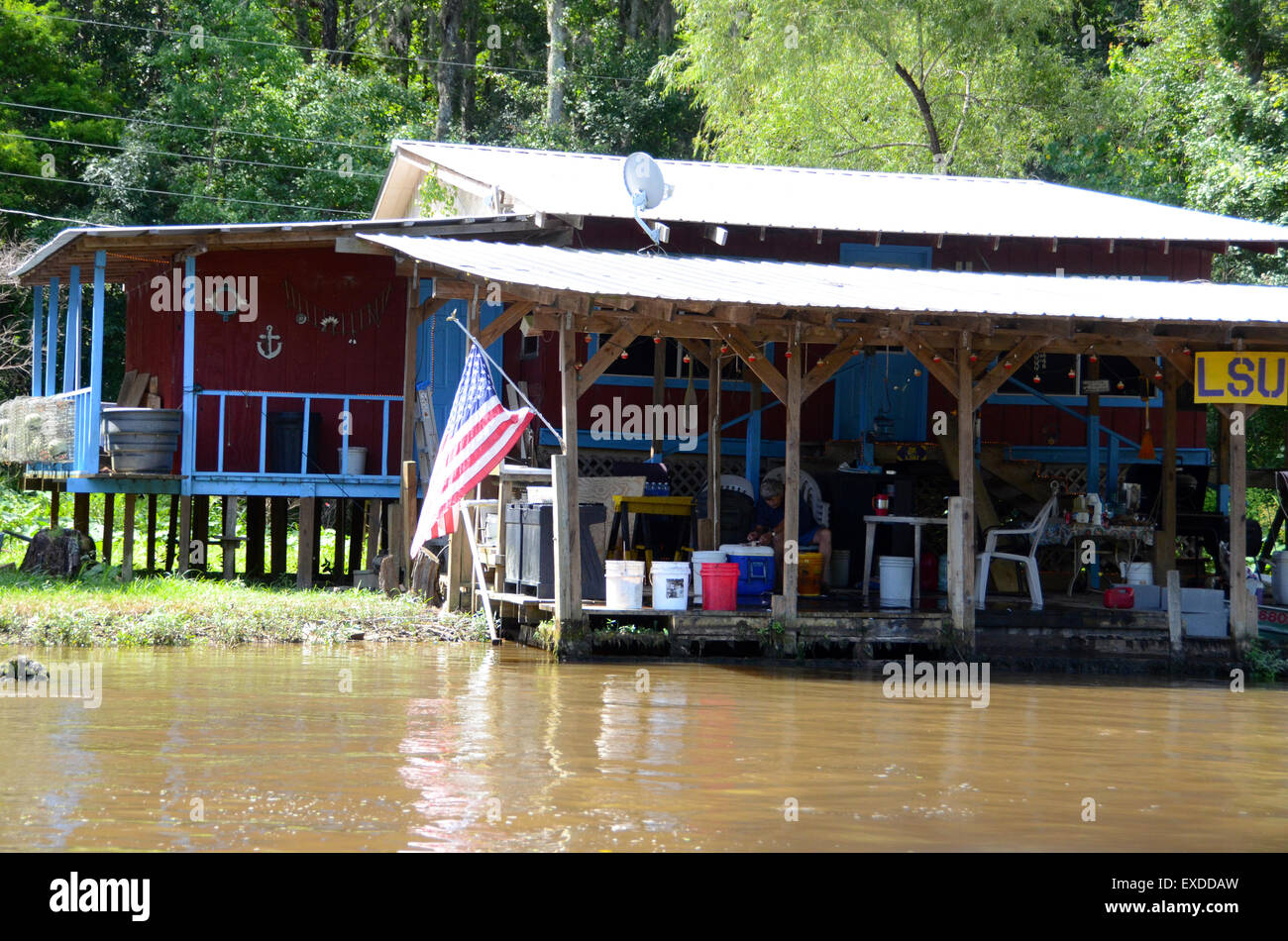 Riverside House Louisiana Swamp Pearl River bayou new orleans Foto Stock