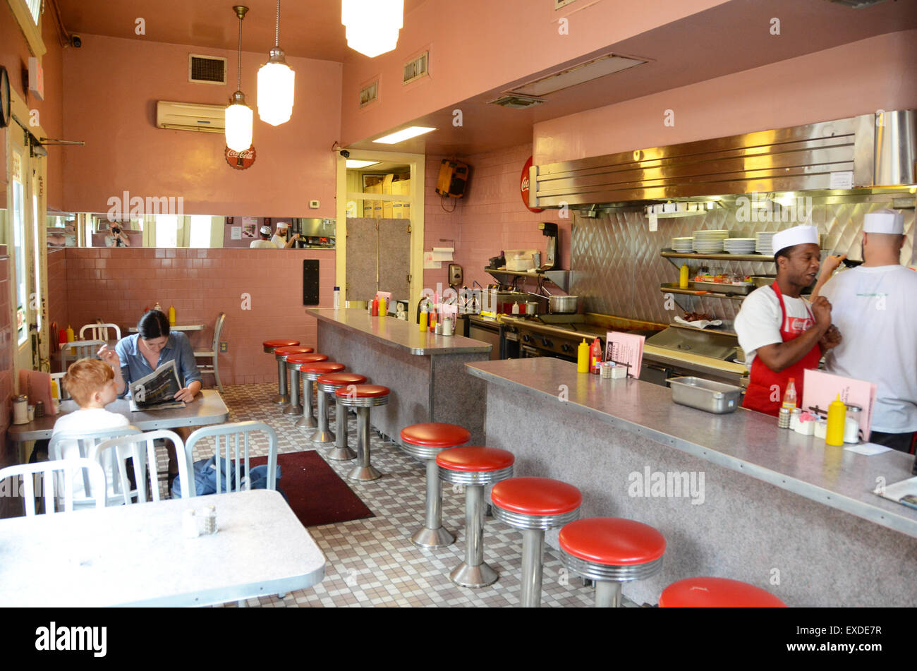 Griglia di trifoglio diner su Bourbon Street a New Orleans, Louisiana Foto Stock