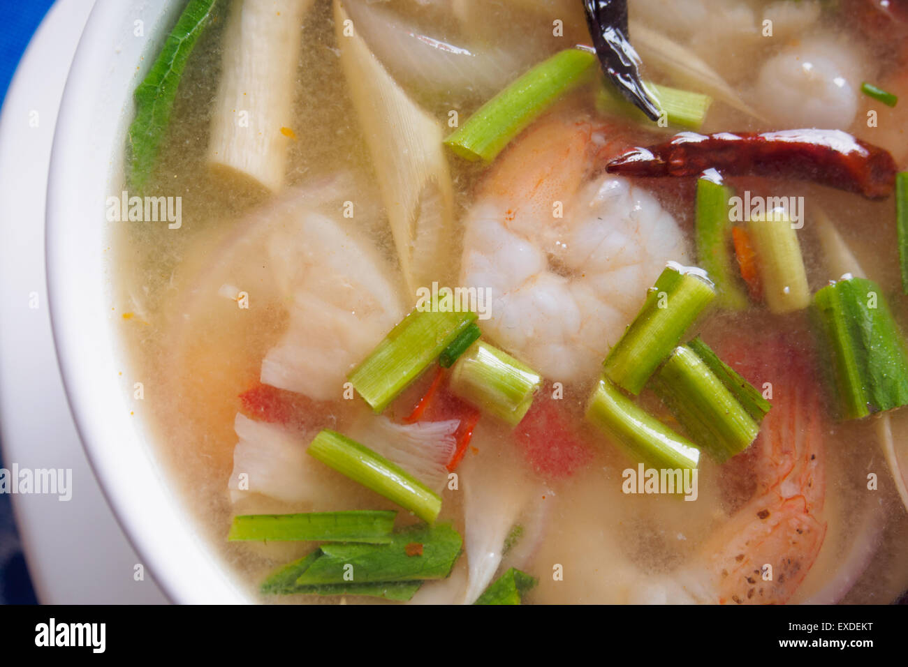 Tom Yum Goong minestra Foto Stock