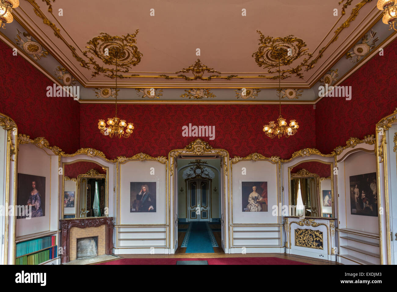 Camera in Wrest Park Mansion House, nei pressi di Silsoe, Bedfordshire, Inghilterra Foto Stock