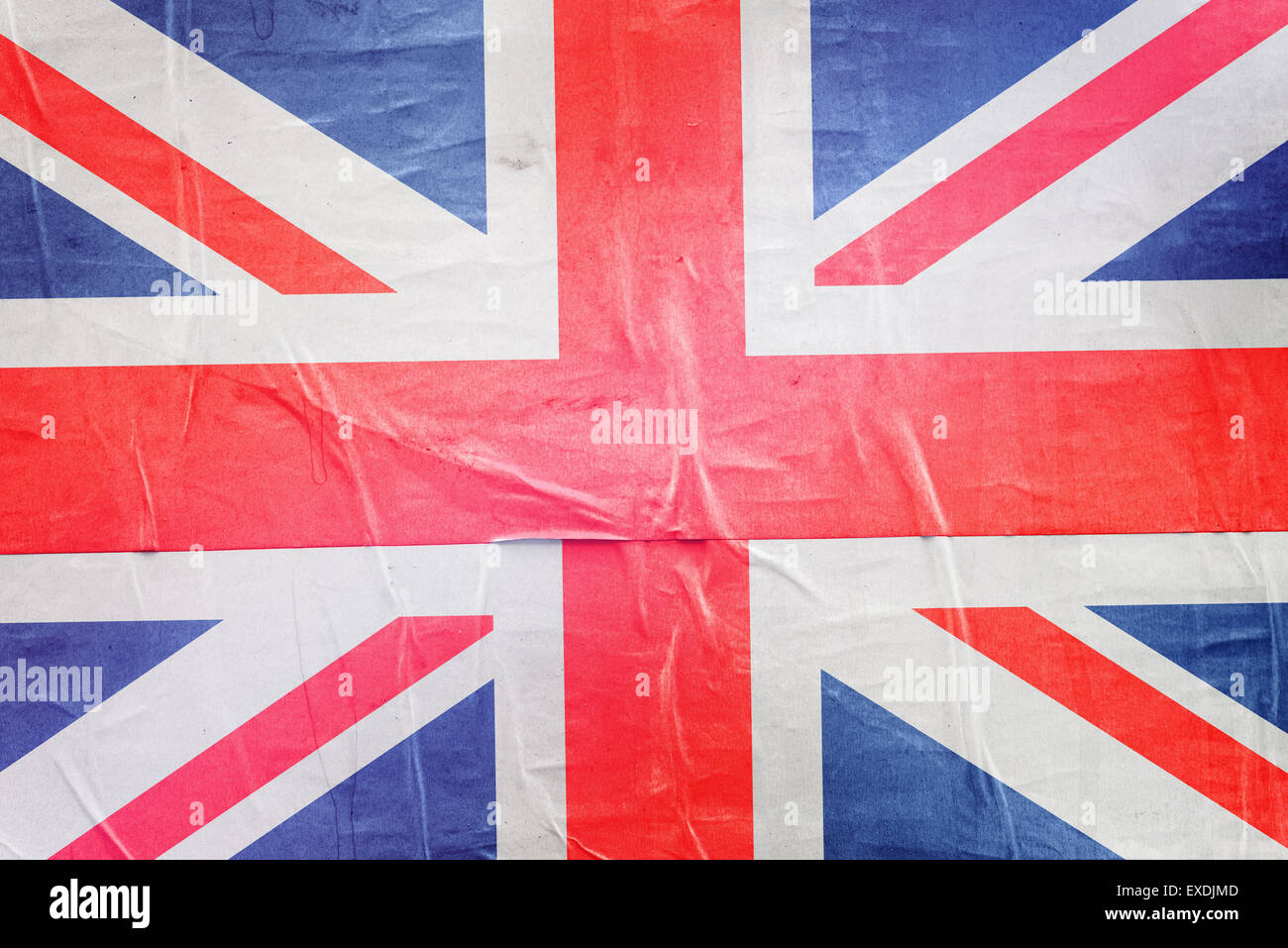 Gran Bretagna Flag Stampa su grunge Carta da poster, Tono retrò effetto vintage Foto Stock