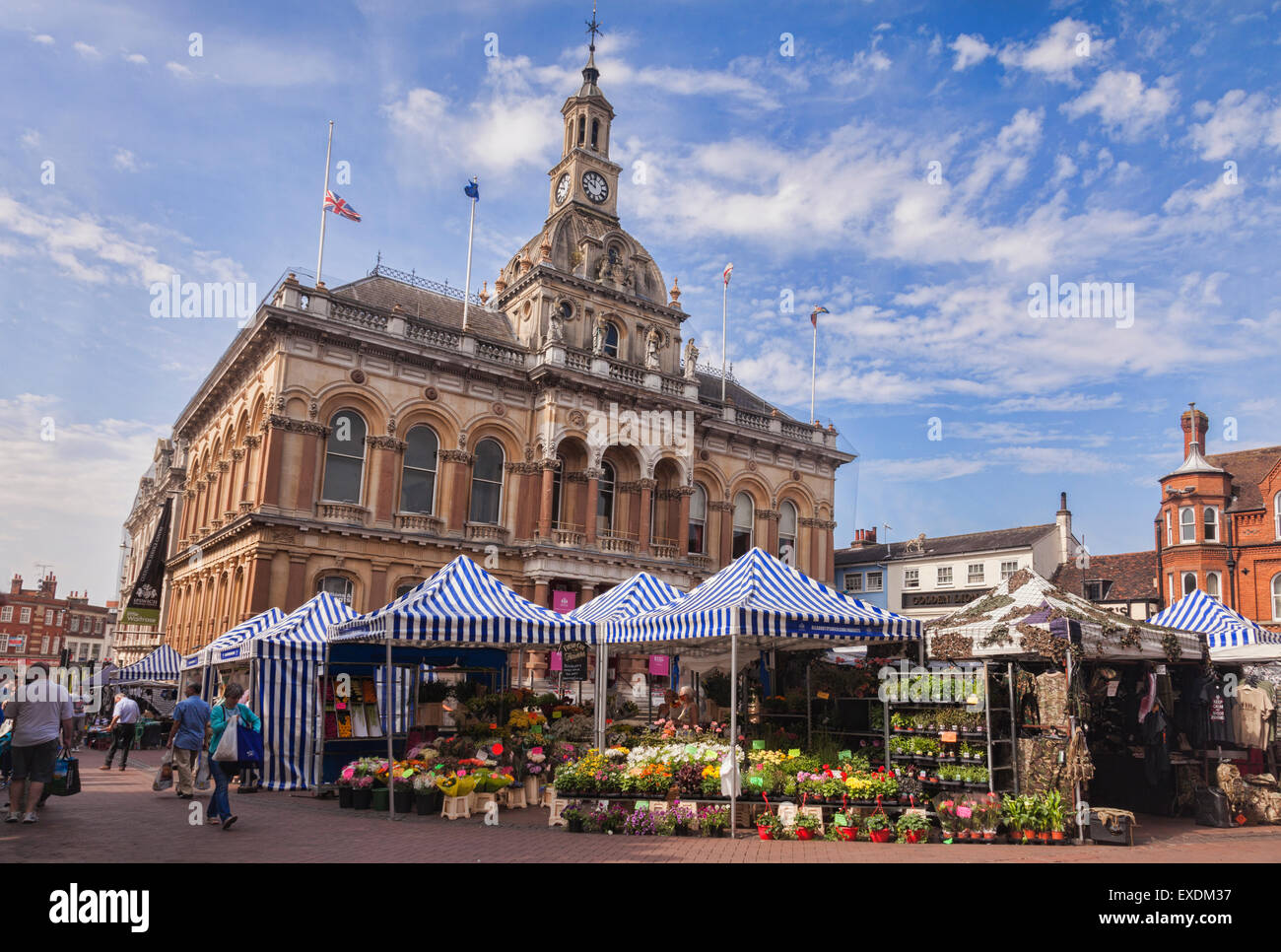 Ipswich Corn Exchange e mercato, Ipswich, Suffolk, Inghilterra Foto Stock