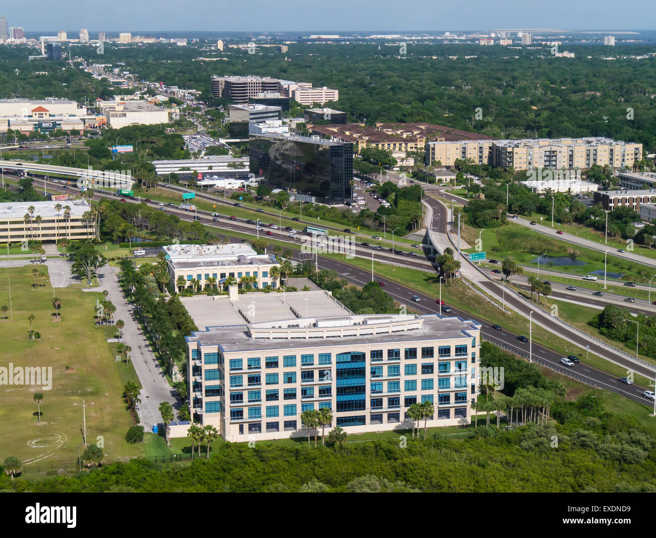 Antenna dell'area hotel vicino aeroporto in Tampa Florida Foto Stock