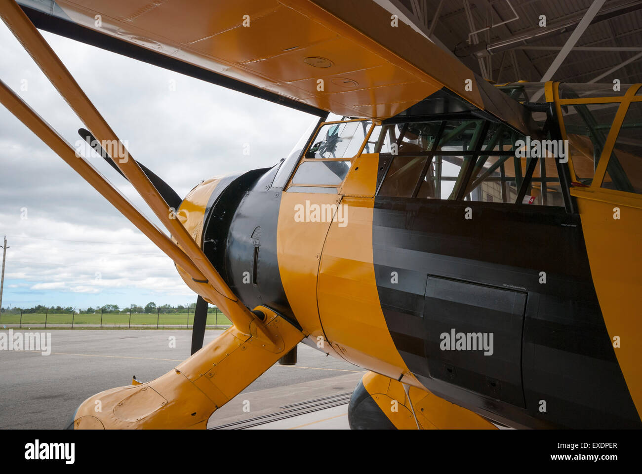 Una navigabilità 1942 Westland Lysander Mk. IIIA in appendiabiti del Canadian Warplane Heritage Museum Hamilton Ontario Canada Foto Stock