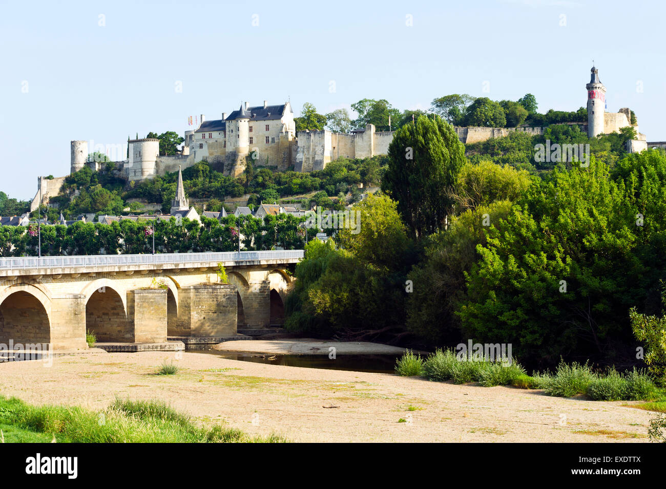 Chinon sul fiume Vienne, Valle della Loira, Francia Foto Stock Chinon sul fiume Vienne, Valle della Loira, Francia Foto Stock