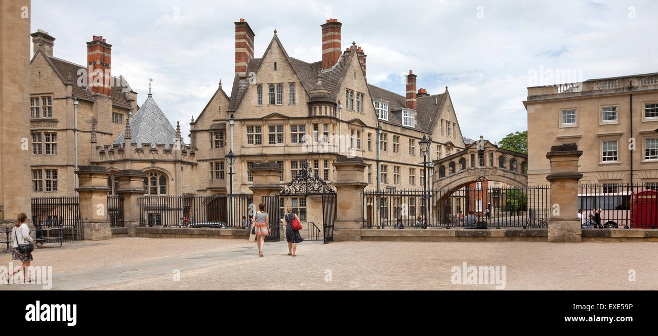 Architettura di Oxford, il ponte dei sospiri, Hertford College, Catte street, Università di Oxford Foto Stock