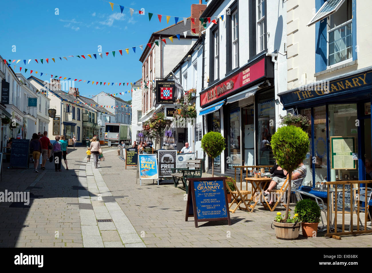 Molesworth street, St Albans, Cornwall, England, Regno Unito Foto Stock