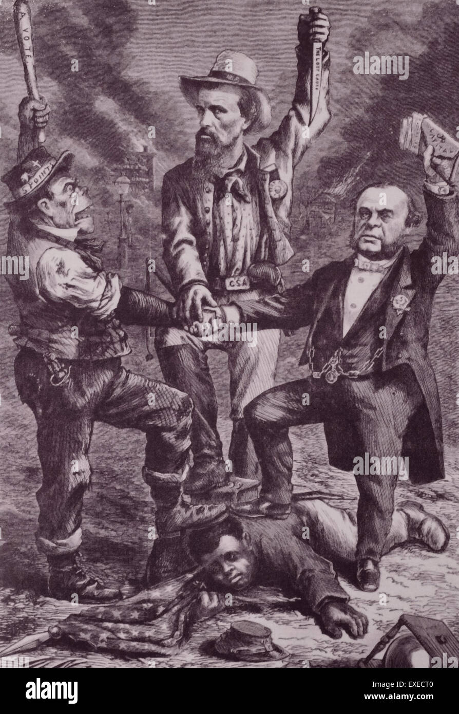 Si tratta di un Whie uomo di governo - consideriamo la ricostruzione atti (cosiddetto) del Congresso come usurpazioni e incostituzionale, rivoluzionario e vuoto - piattaforma democratica 1868 Foto Stock