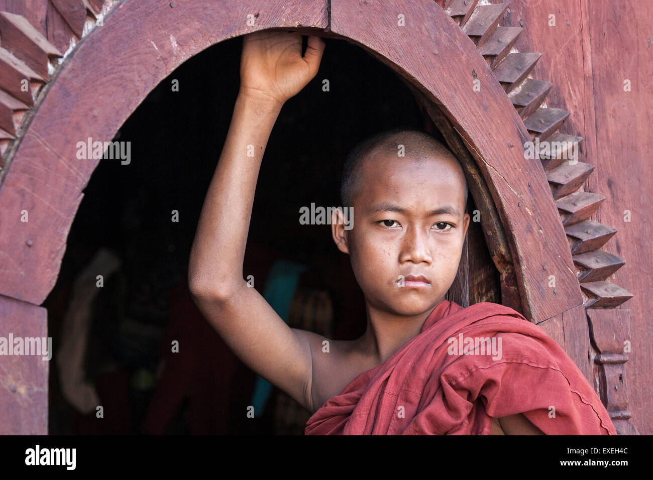 Il debuttante, ritratto, Shwe Yan Bye Monastero, vicino a Nyaungshwe, Lago Inle, Stato Shan, Myanmar Foto Stock