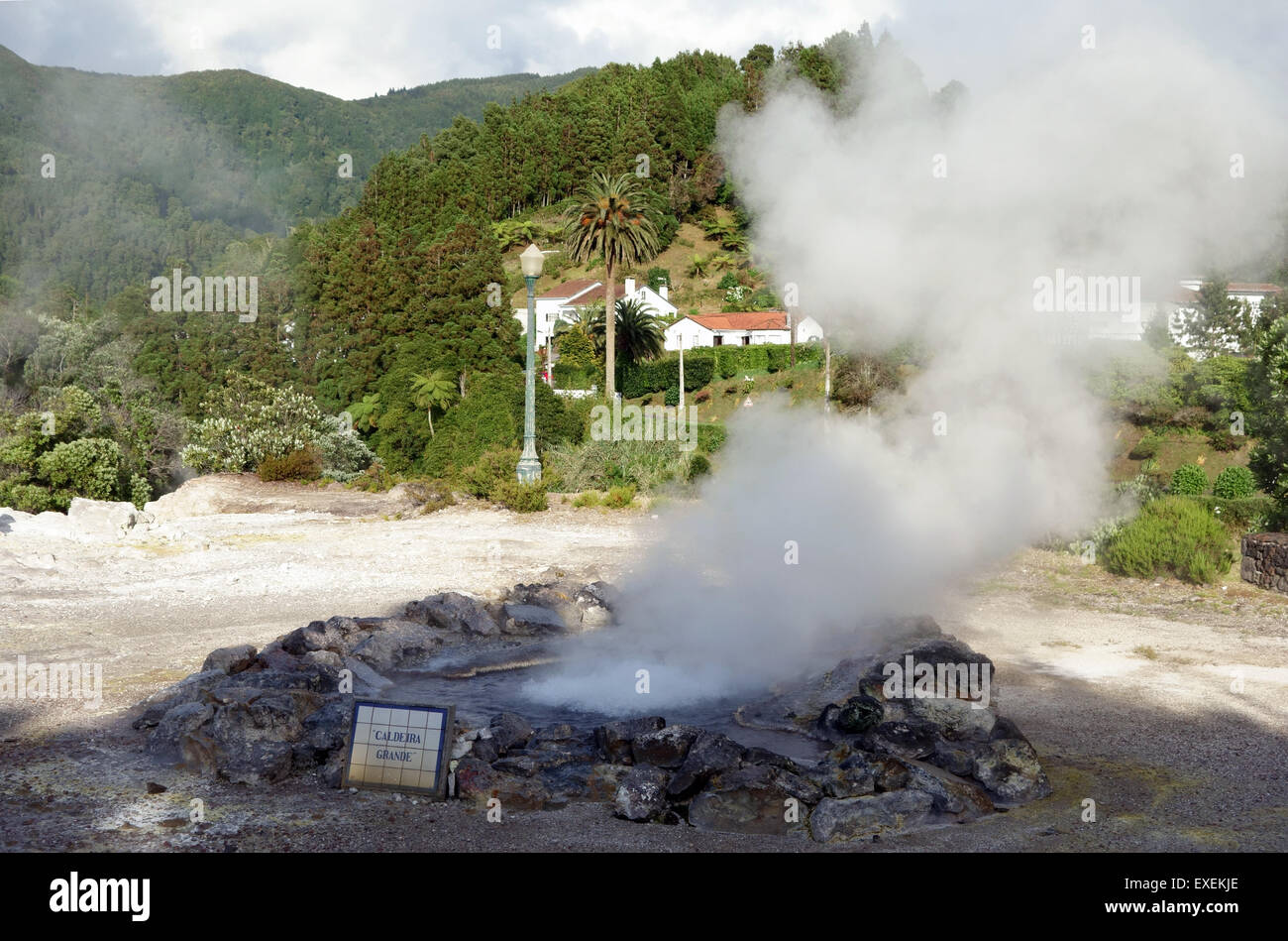 Caldeira Grande Furnas Sao Miguel Azzorre Foto Stock