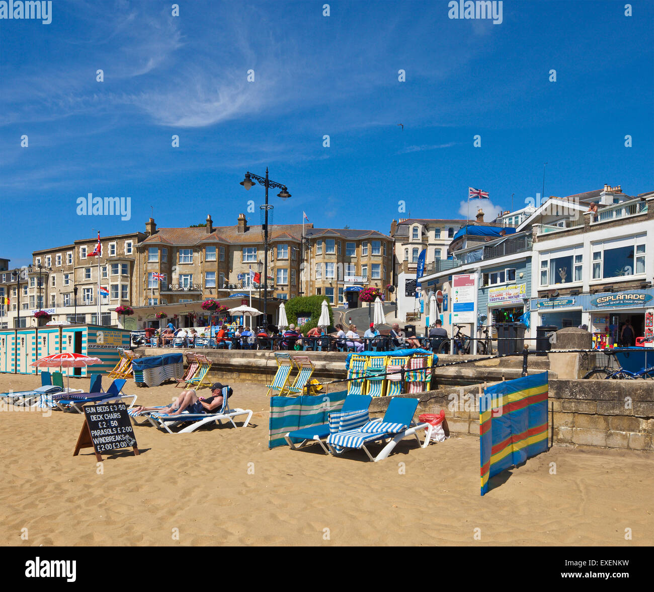 Sandown beach l'Isola di Wight. Foto Stock