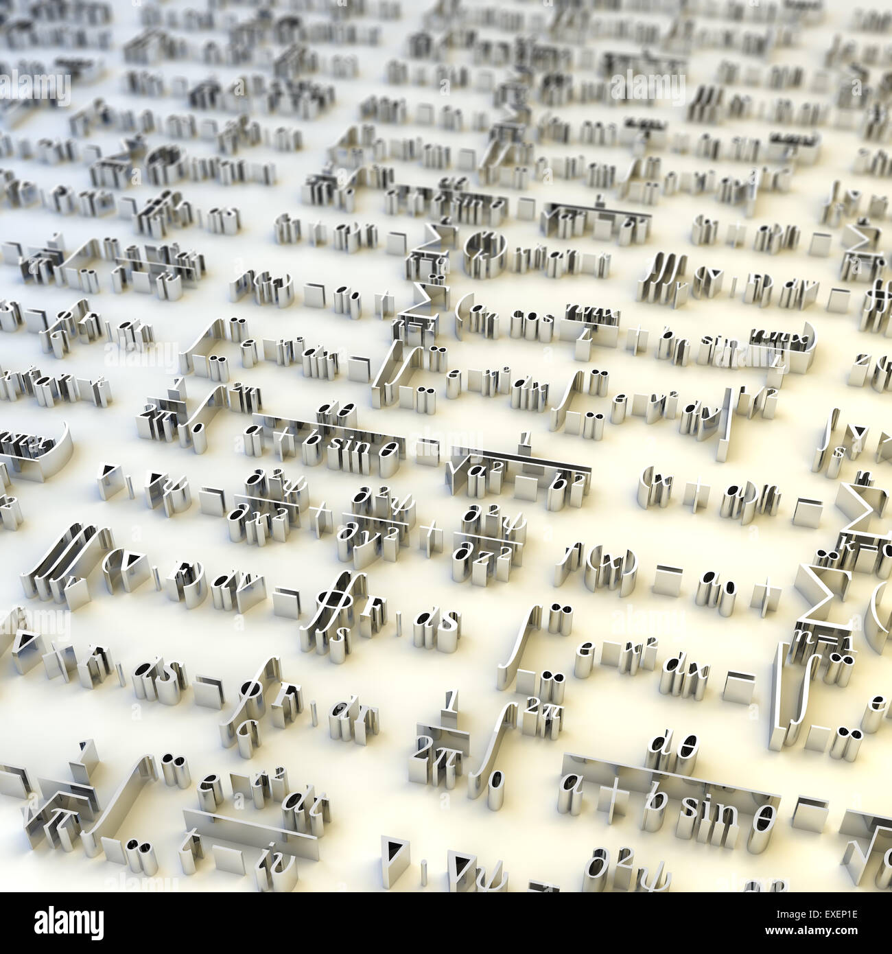 Advanced equazioni matematiche, 3D render Foto Stock