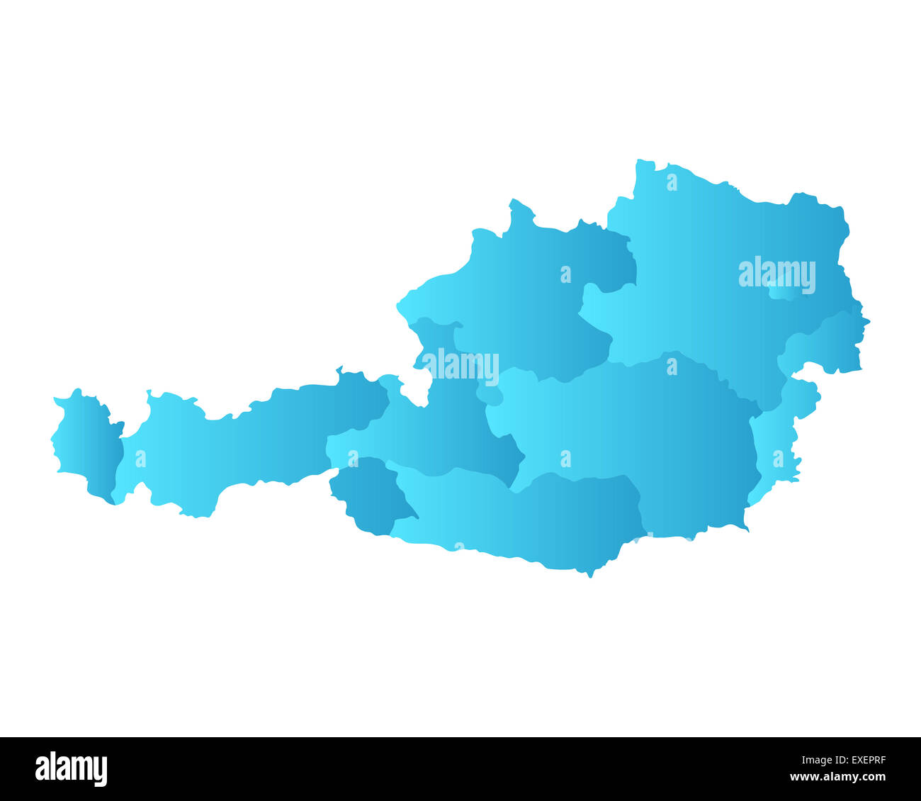 Mappa di Austria Foto Stock