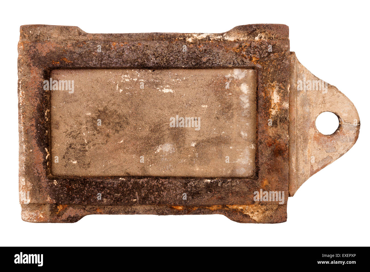 Rusty vintage smorzatore di stufa isolati su sfondo bianco Foto Stock