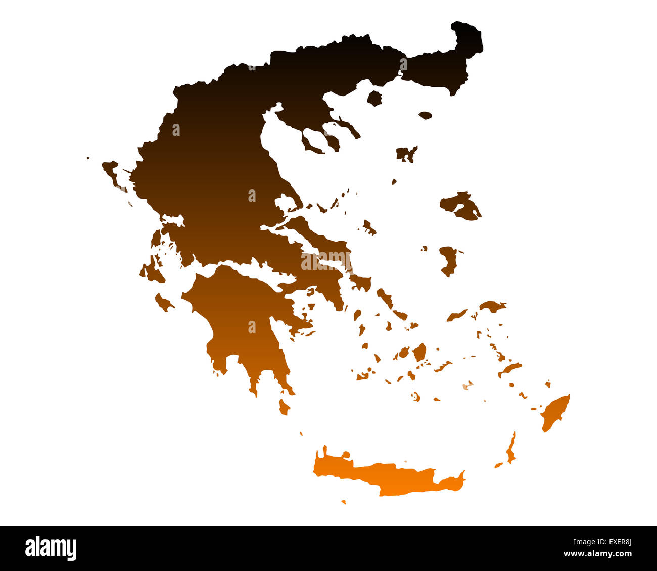 Mappa della grecia marrone immagini e fotografie stock ad alta ...
