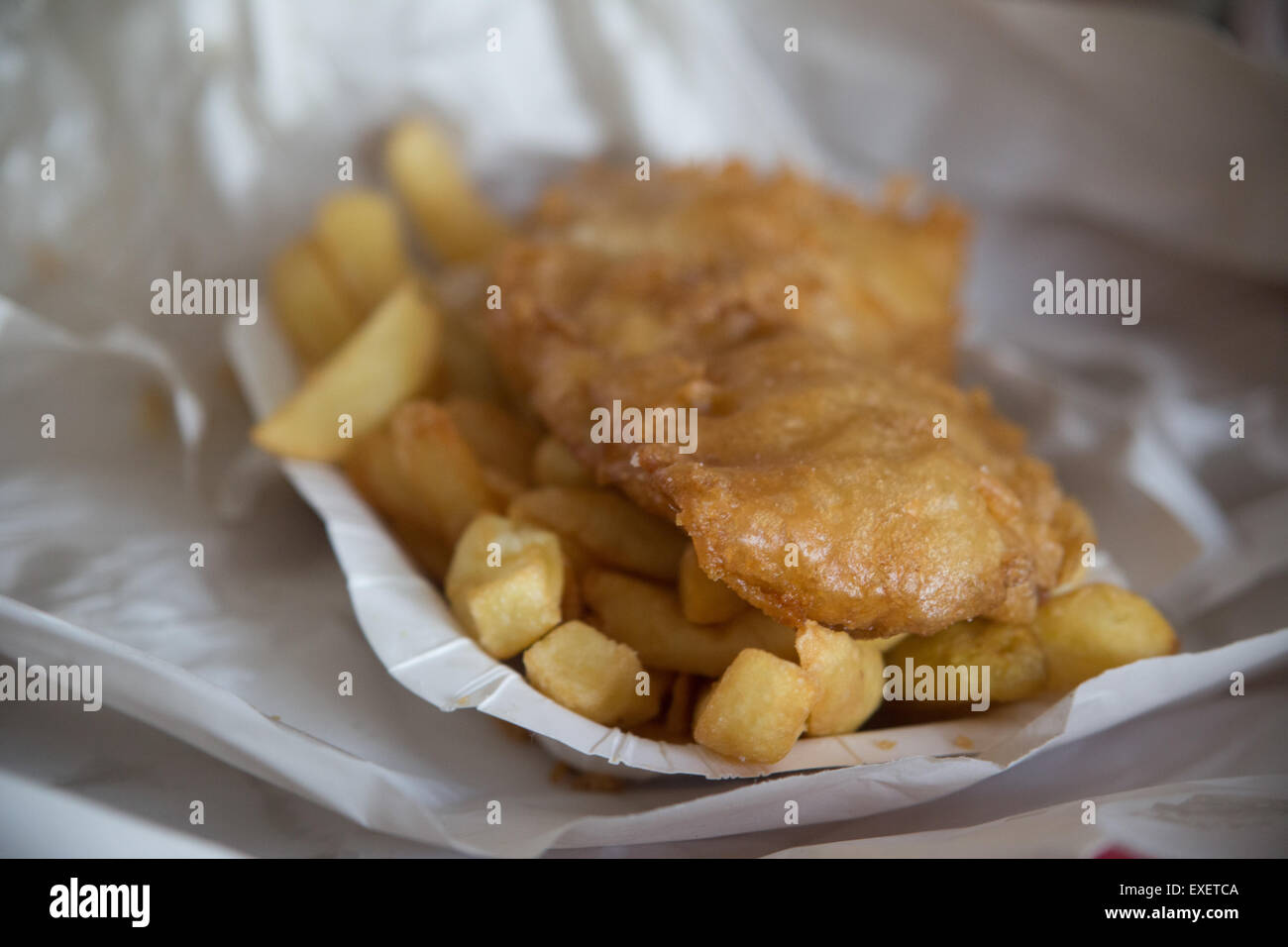 British pesce e patatine fritte Foto Stock