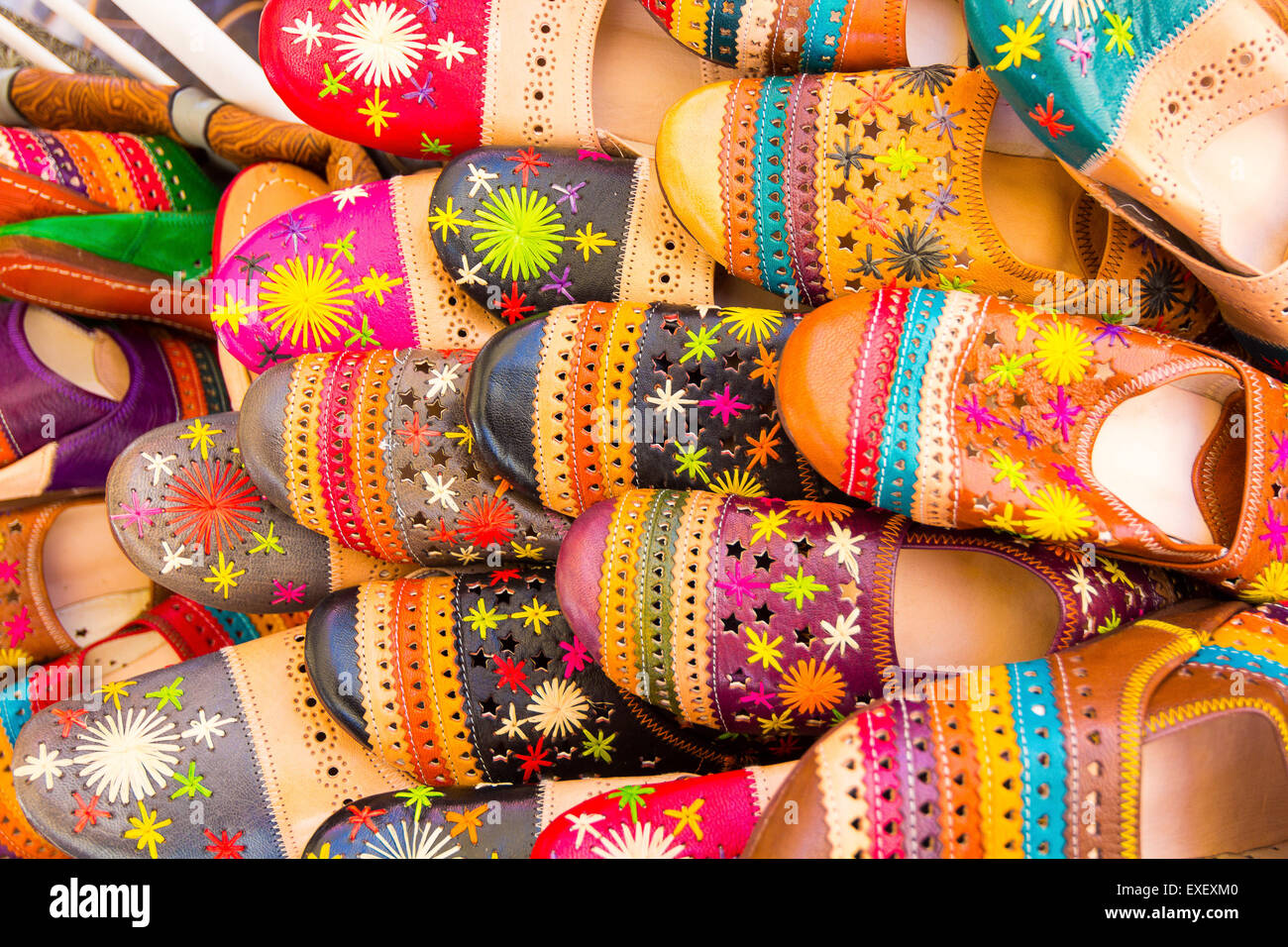 Sandali di diversi colori Foto Stock