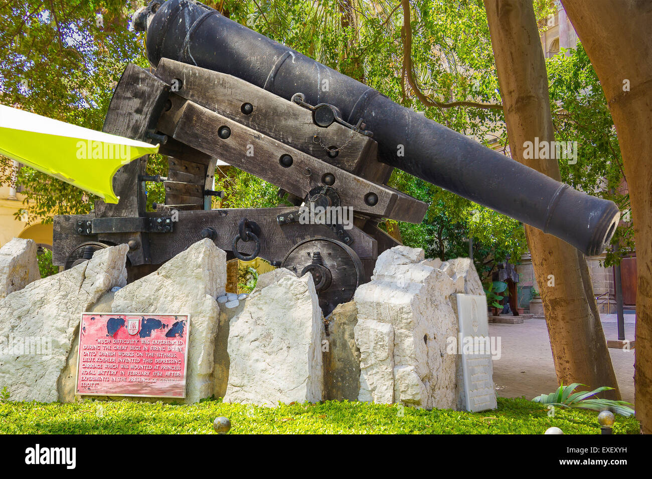 La difesa costiera cannon 1782 Foto Stock