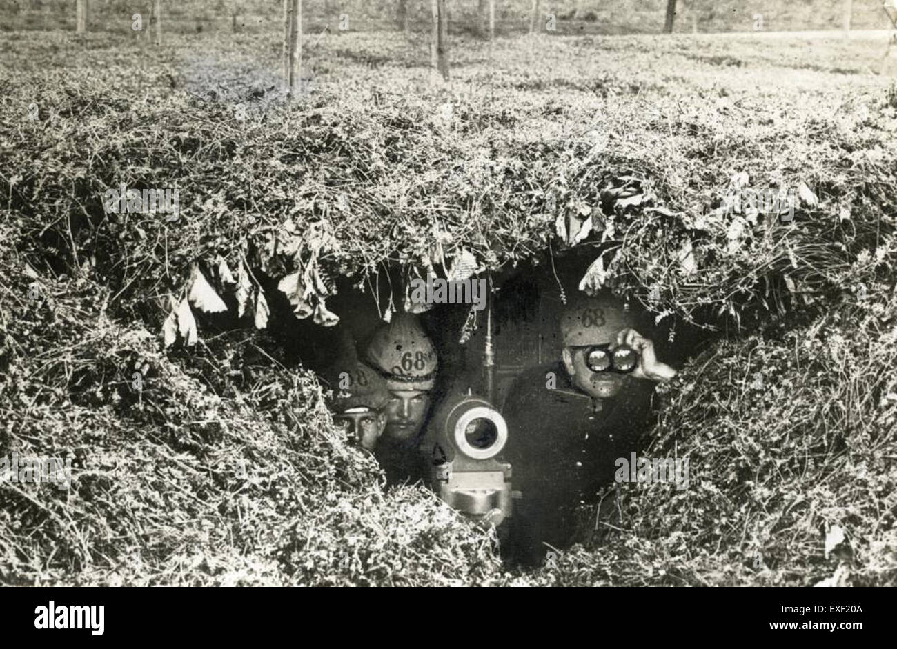 Questa immagine storica si concentra sulla guerra aerea della prima guerra mondiale, evidenziando l'uso precoce degli aerei in combattimento. La fotografia cattura lo sviluppo delle tattiche aeree e il ruolo dell'aviazione durante il conflitto. Foto Stock