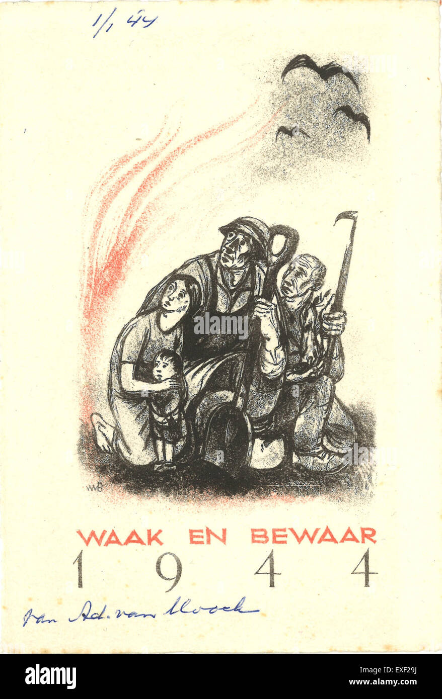 Archief Drees, Nieuwjaarswens 1944 Ad van Archivio Moock Drees,1 Foto Stock