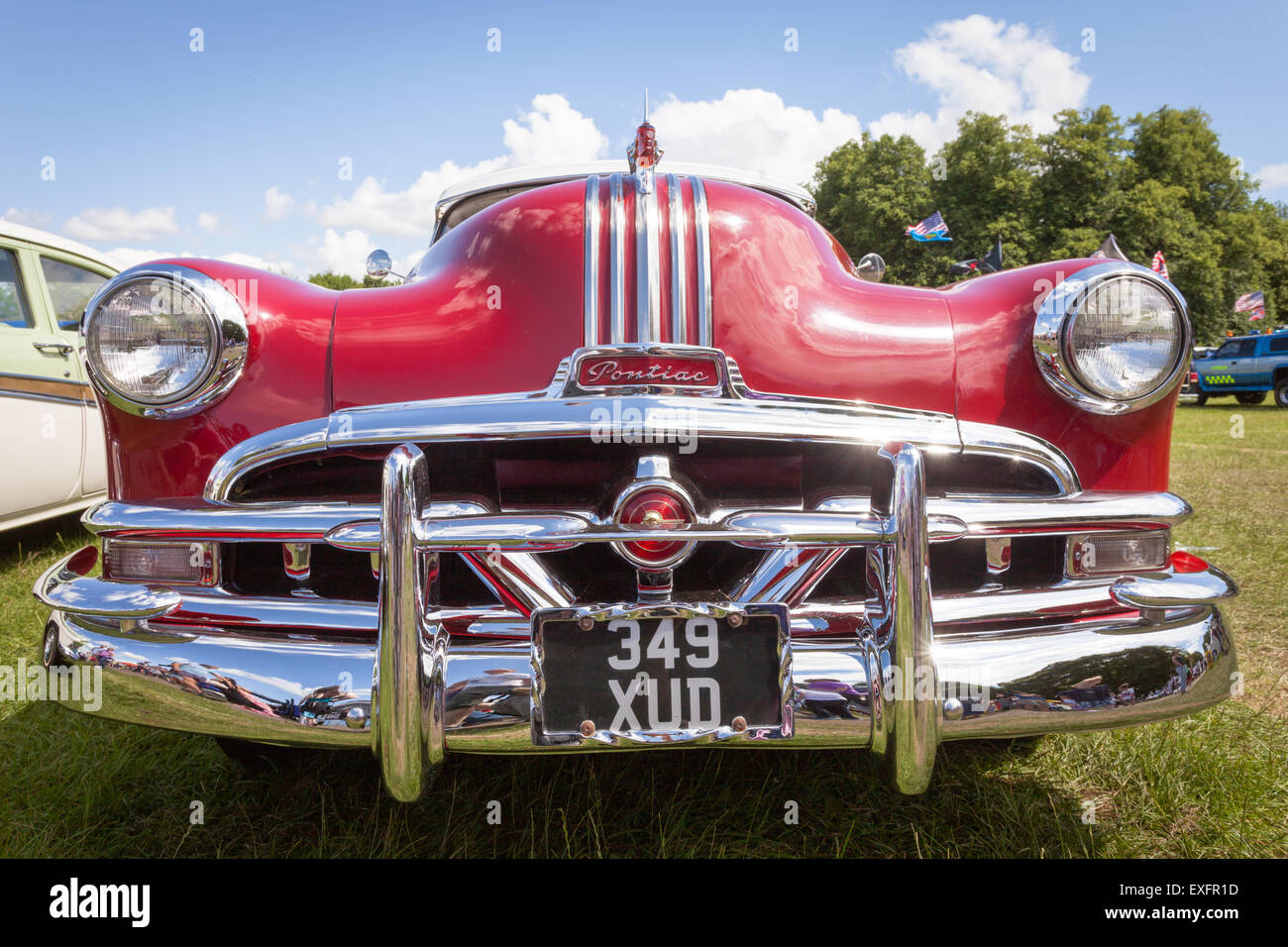 Classic American car in mostra in occasione di una mostra, UK Pontiac Foto Stock