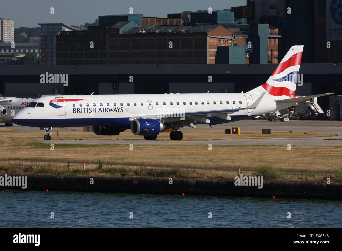 Britiish airways embrarer ba London city docklands Foto Stock