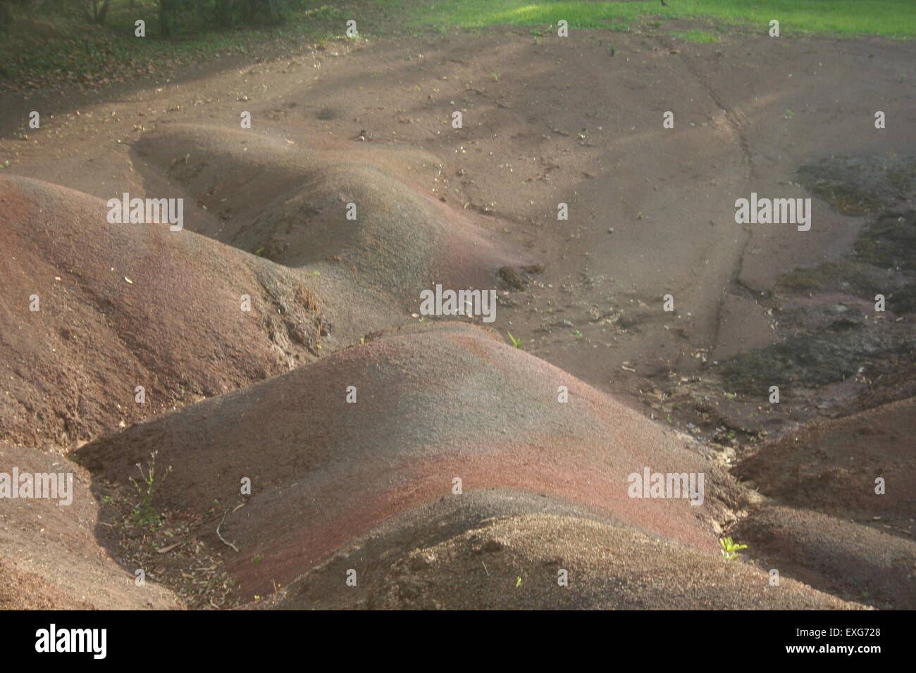 Sette il colore della terra trovate a chamarels con hotel in Mauritius splendida Foto Stock