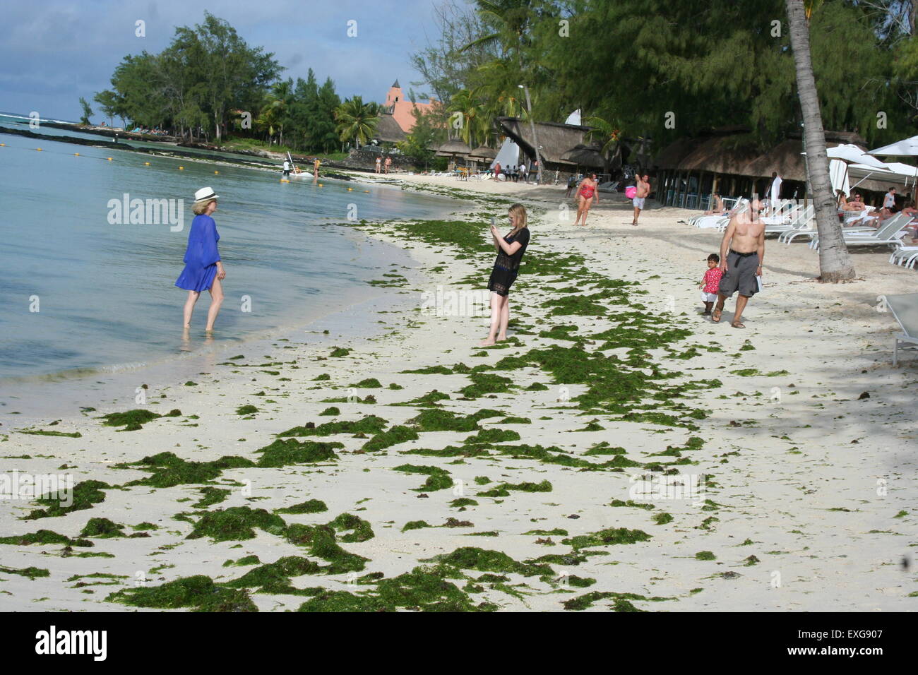 Spiaggia trovate a belle mare a Mauritius splendida Foto Stock