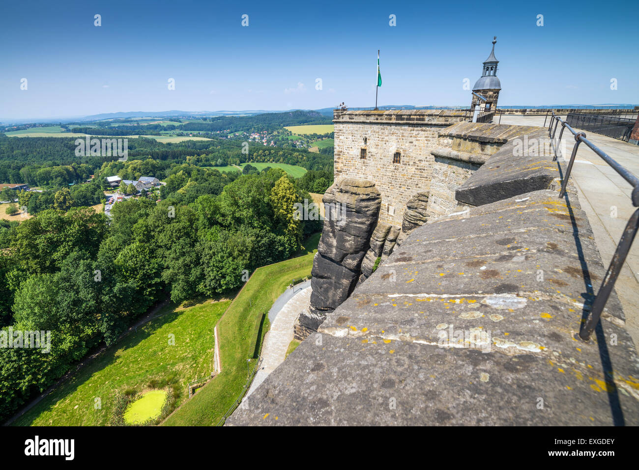 Fortezza Koenigstein, Svizzera Sassone, in Sassonia, Germania, Europa Foto Stock