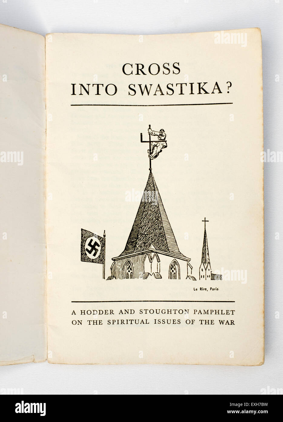 Croce nella Swastika Pamphlet religioso Foto Stock
