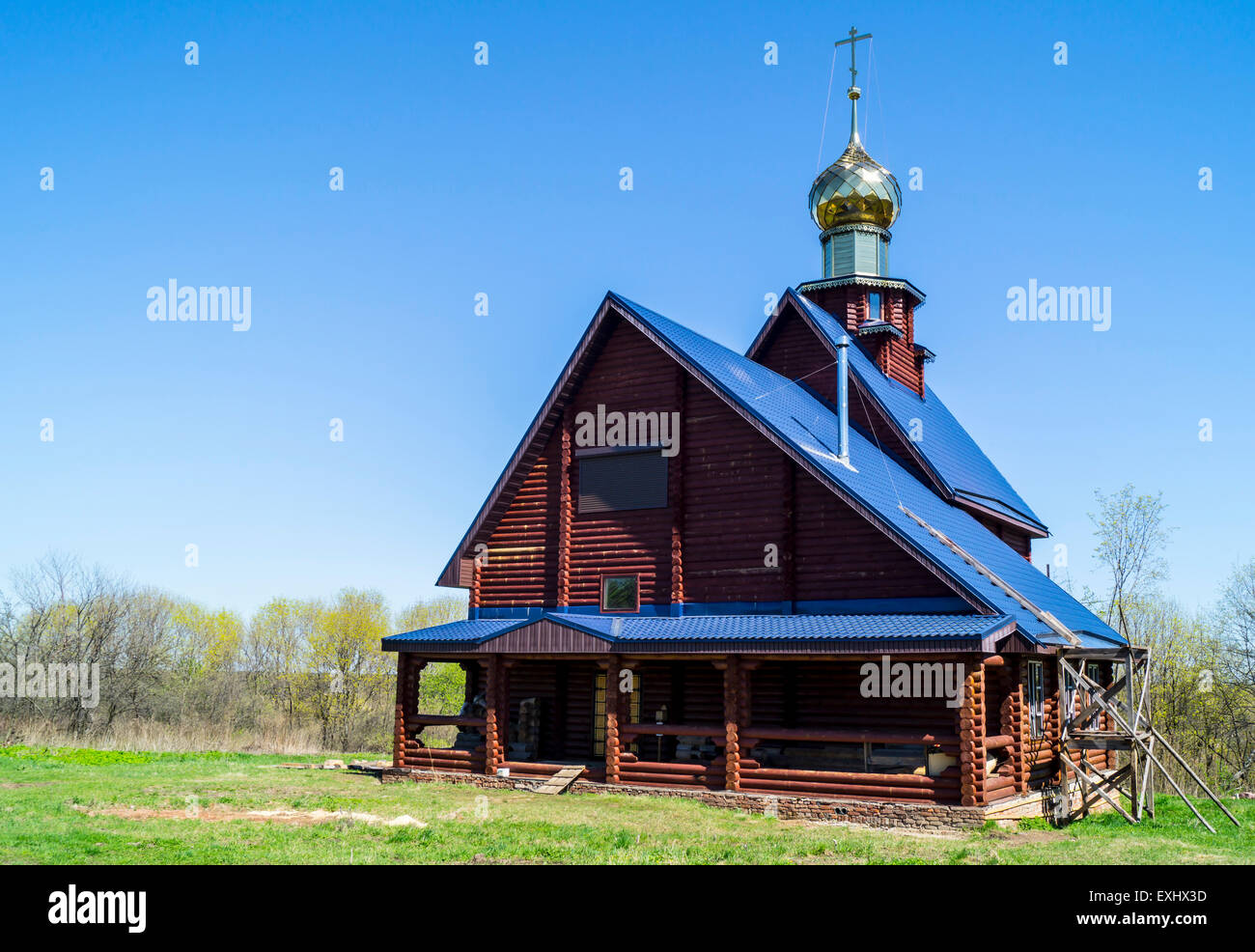 Chiesa di legno in Russia Foto Stock