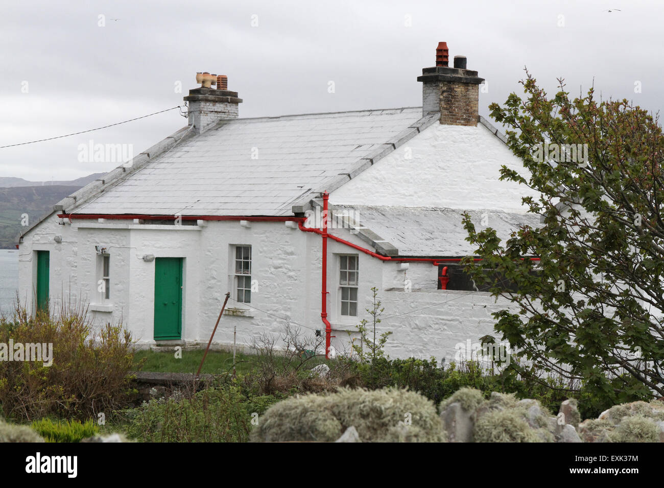 Guardiano's cottage Dunree Head County Donegal Irlanda Foto Stock