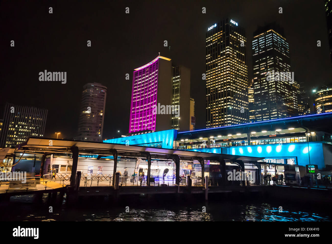 Festival di vivida luce, installazione, Circular Quay, Sydney, Australia Foto Stock