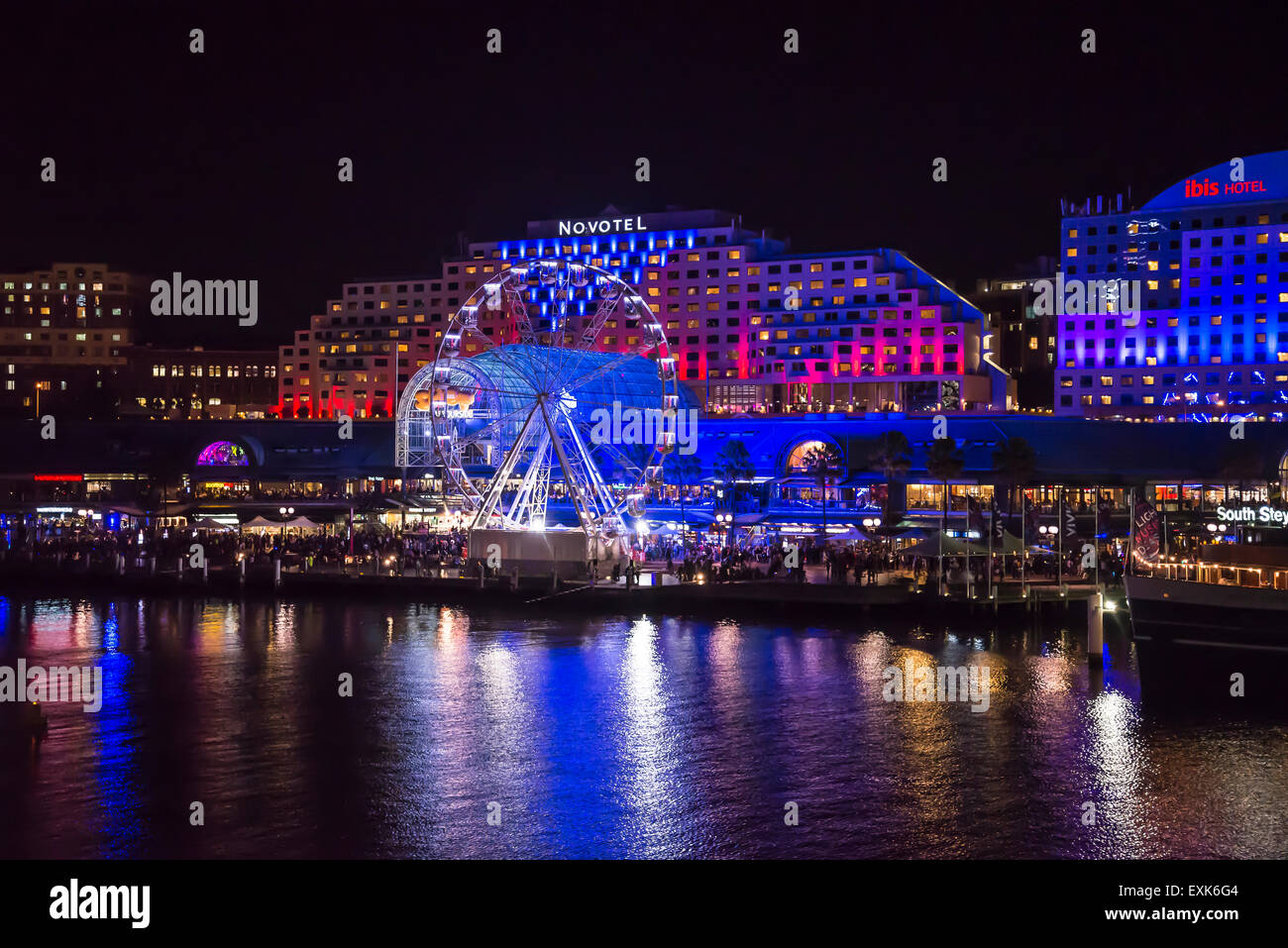 Festival di vivida luce, proiezioni, il Porto di Darling, Sydney, Australia Foto Stock