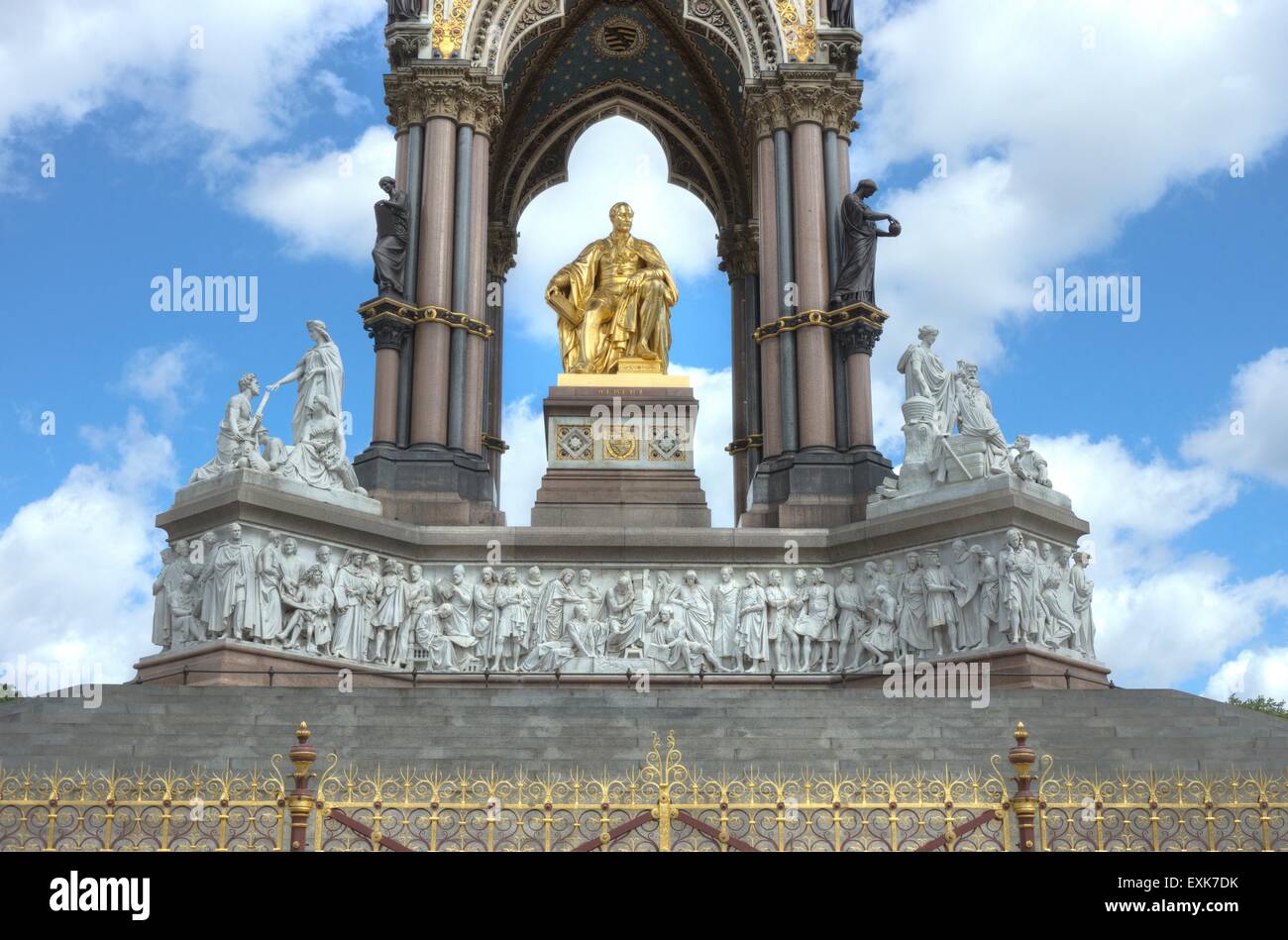 Albert Memorial statua del principe albert Hyde Park Foto Stock