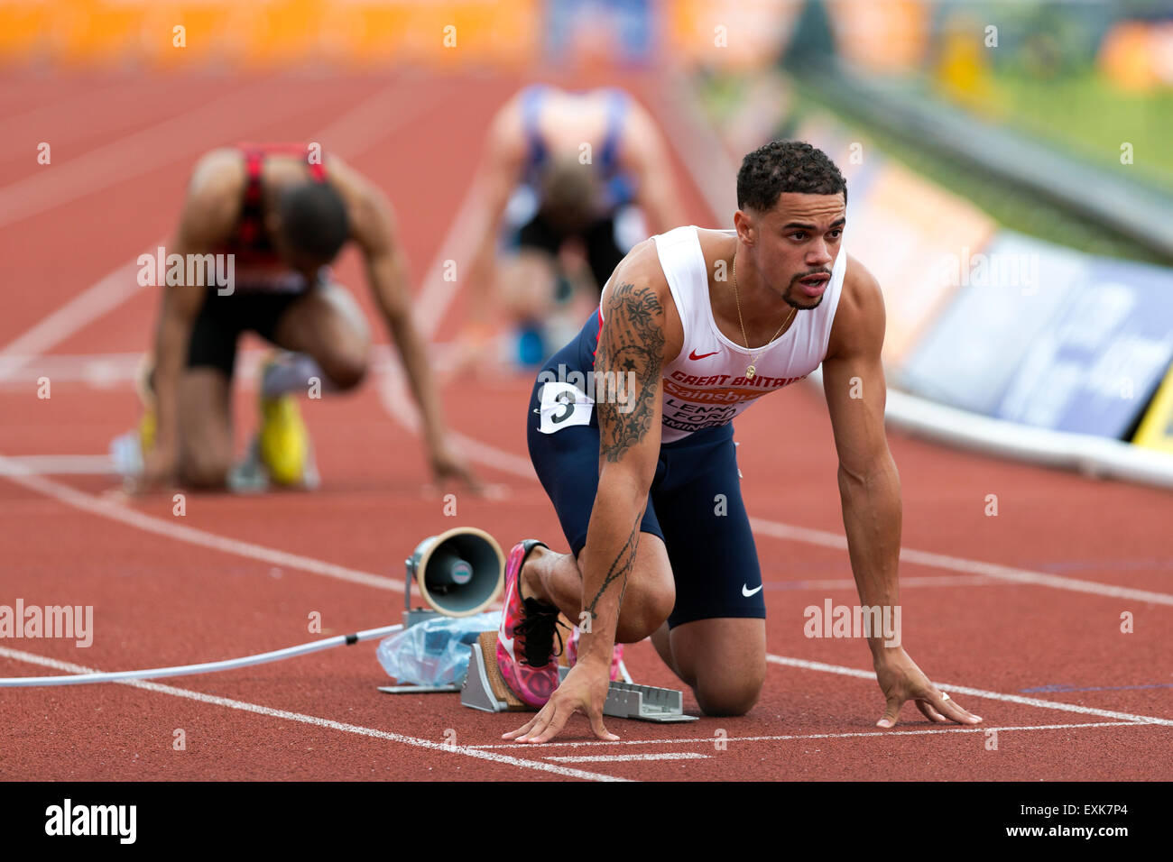 Luca LENNON-FORD Uomini 400m Semi-Final 2, 2014 Sainsbury's del Campionato Britannico Birmingham Alexander Stadium Regno Unito Foto Stock