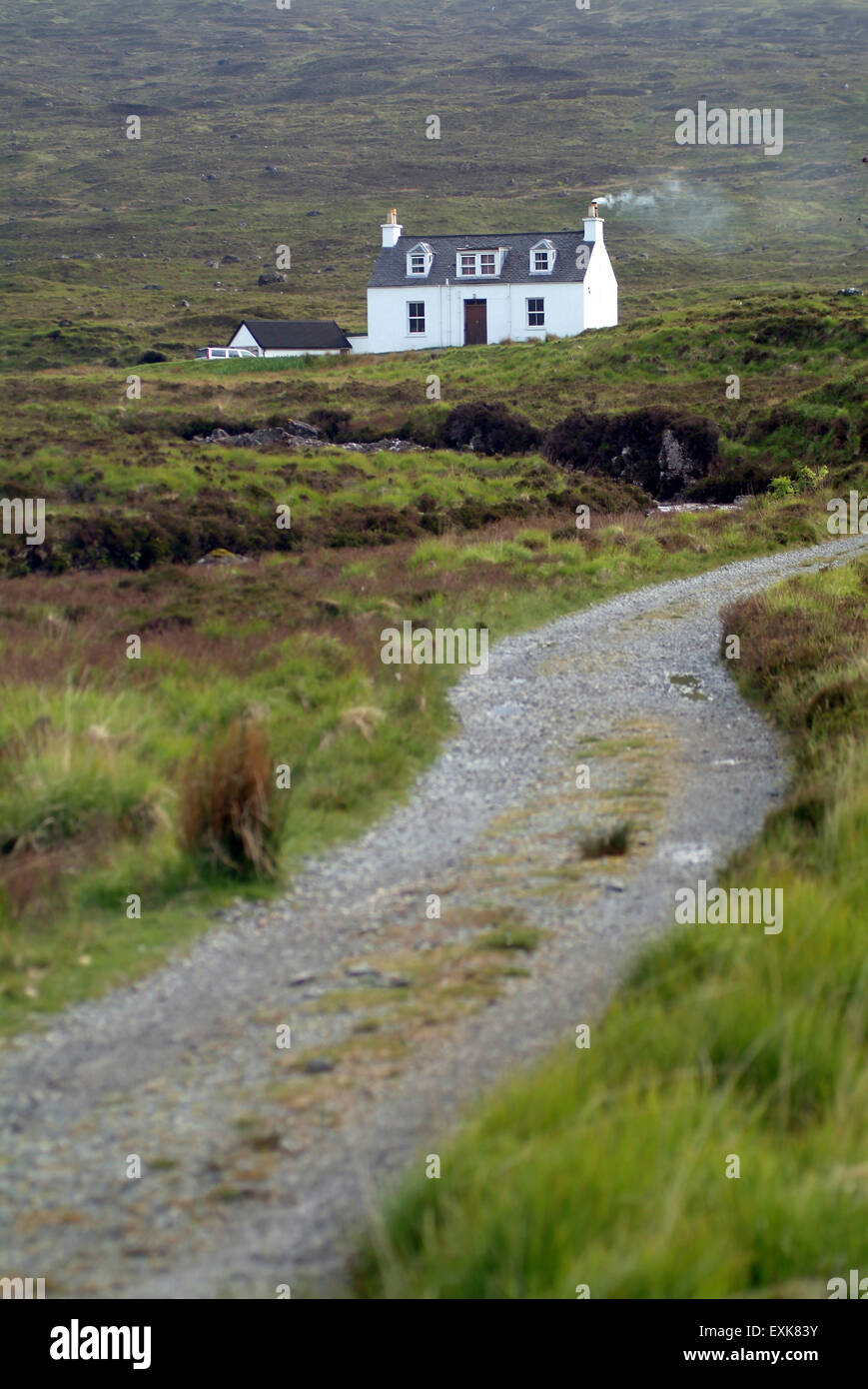 Lonely house sull'isola di Skye in Scozia, Regno Unito, Europa Foto Stock
