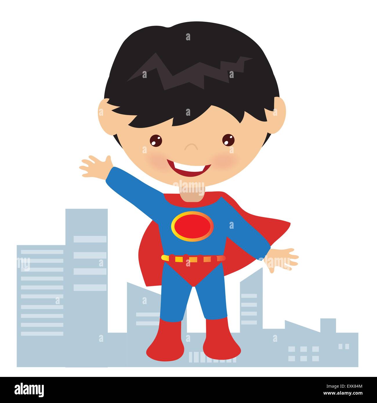 Il supereroe,BOY,vettore,cartoon,immagine,carino, Illustrazione Vettoriale