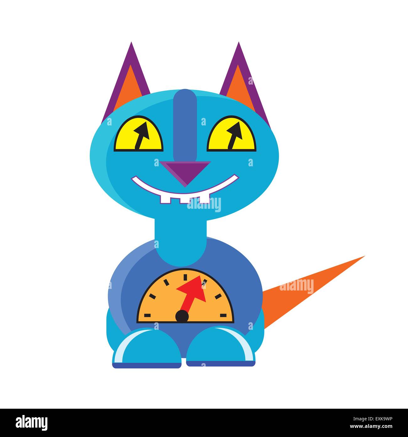 Il robot,carino,divertente,cartoon,immagine,isolato,vettore Illustrazione Vettoriale