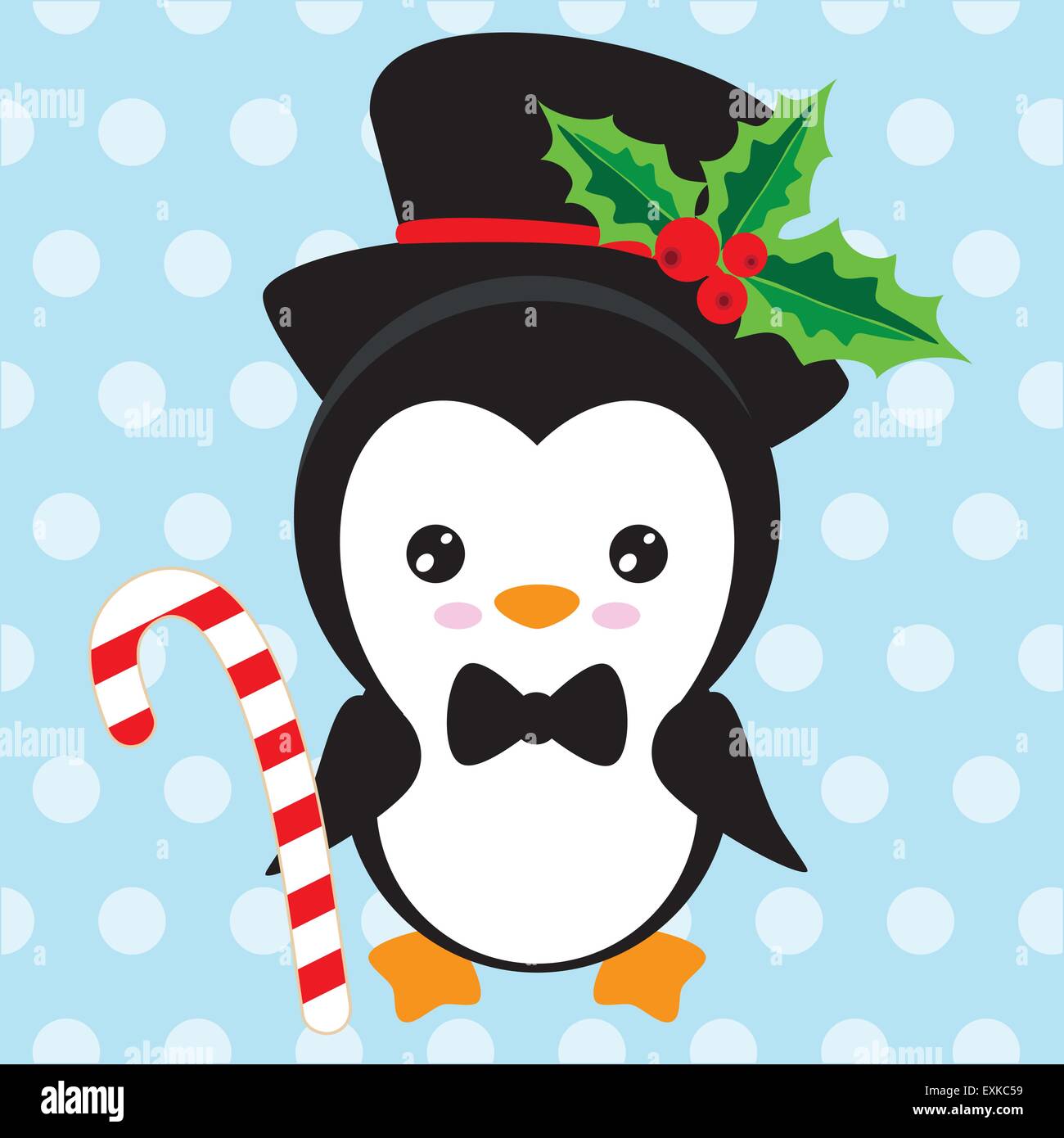 Penguin,carino,poco,vettore,cartoon,Natale Illustrazione Vettoriale