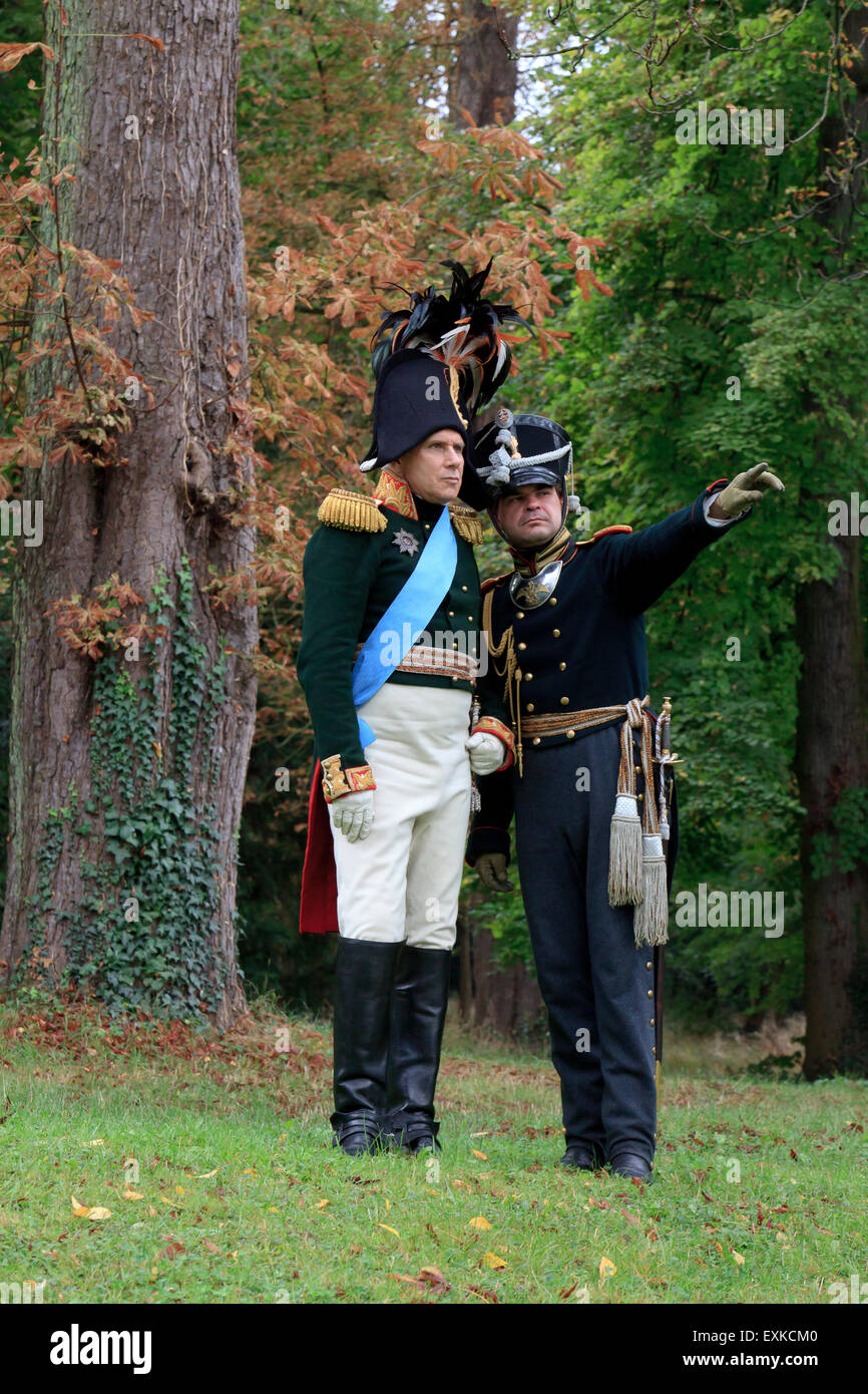 Lo Zar Alessandro I di Russia e il suo aiutante a Rueil-Malmaison, Francia Foto Stock