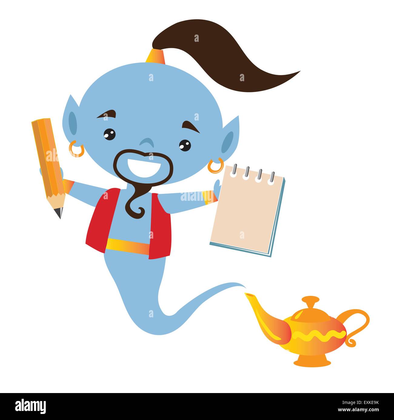 Genie, la lampada magica,vettore,cartoon Illustrazione Vettoriale