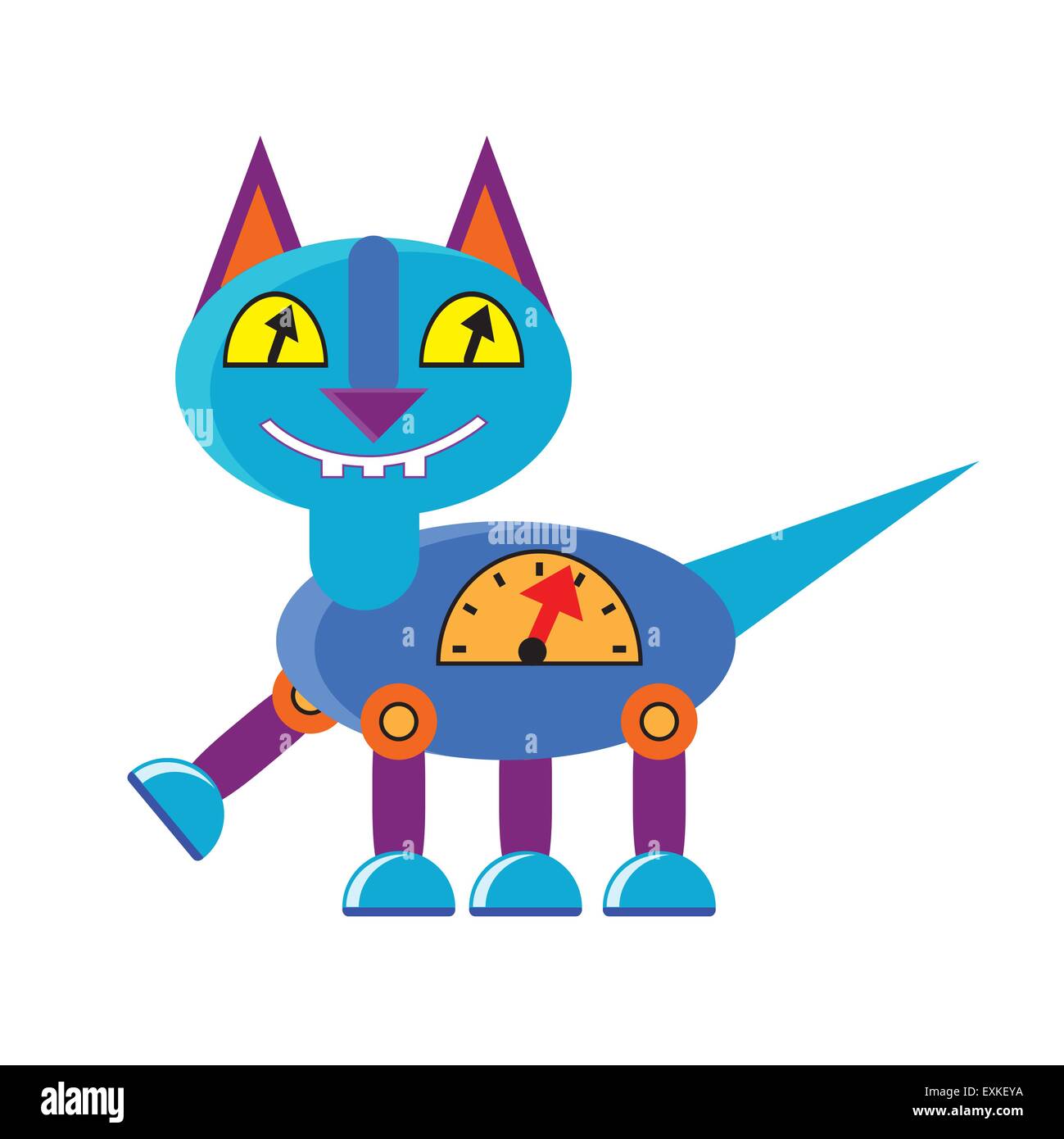 Il robot,carino,divertente,cartoon,immagine,isolato,vettore Illustrazione Vettoriale