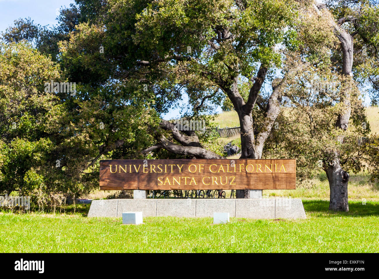 Un segno per l'Università della California di Santa Cruz Foto Stock