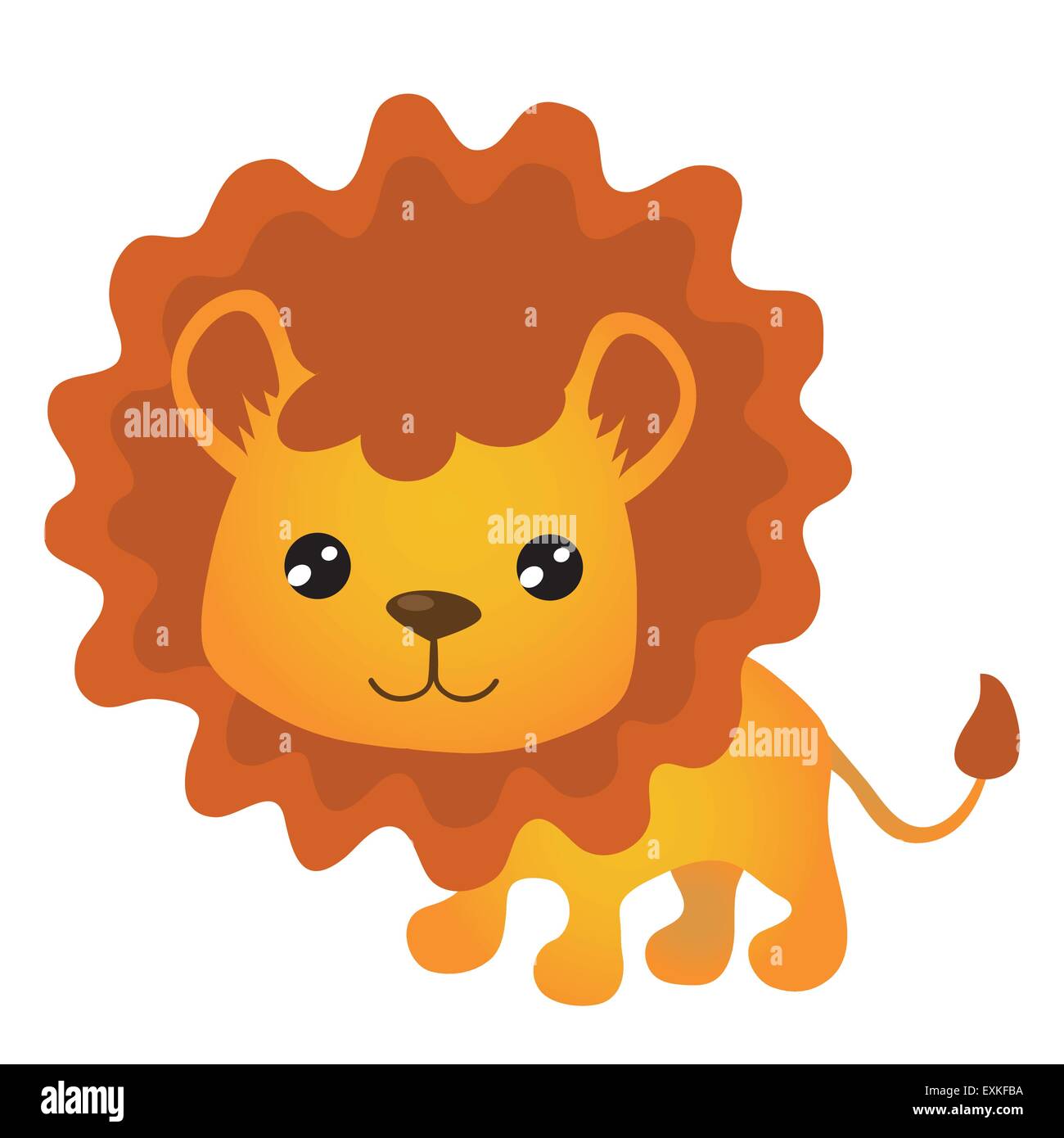 Lion,carino,animale,animali della giungla,divertente,vettore,cartoon,l'illustrazione Illustrazione Vettoriale