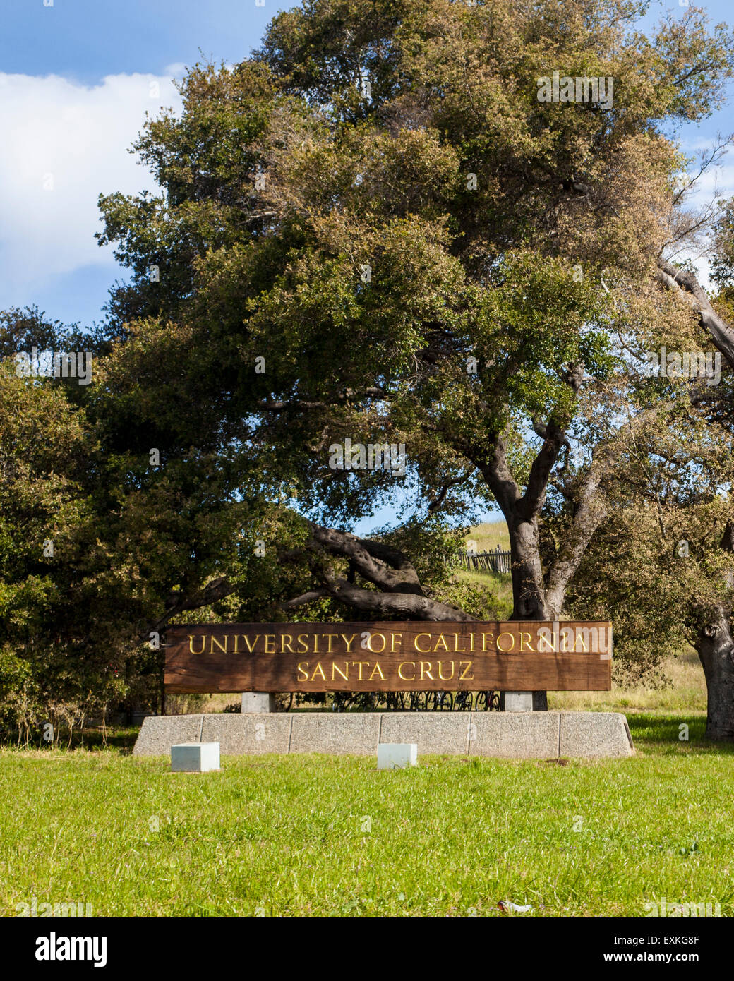 Un segno per l'Università della California di Santa Cruz Foto Stock