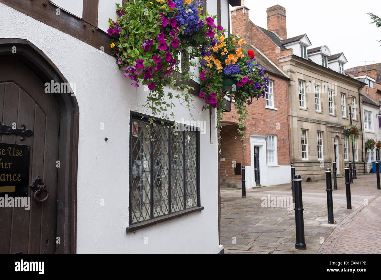 Una vista fino Castle Lane in Warwick Foto Stock