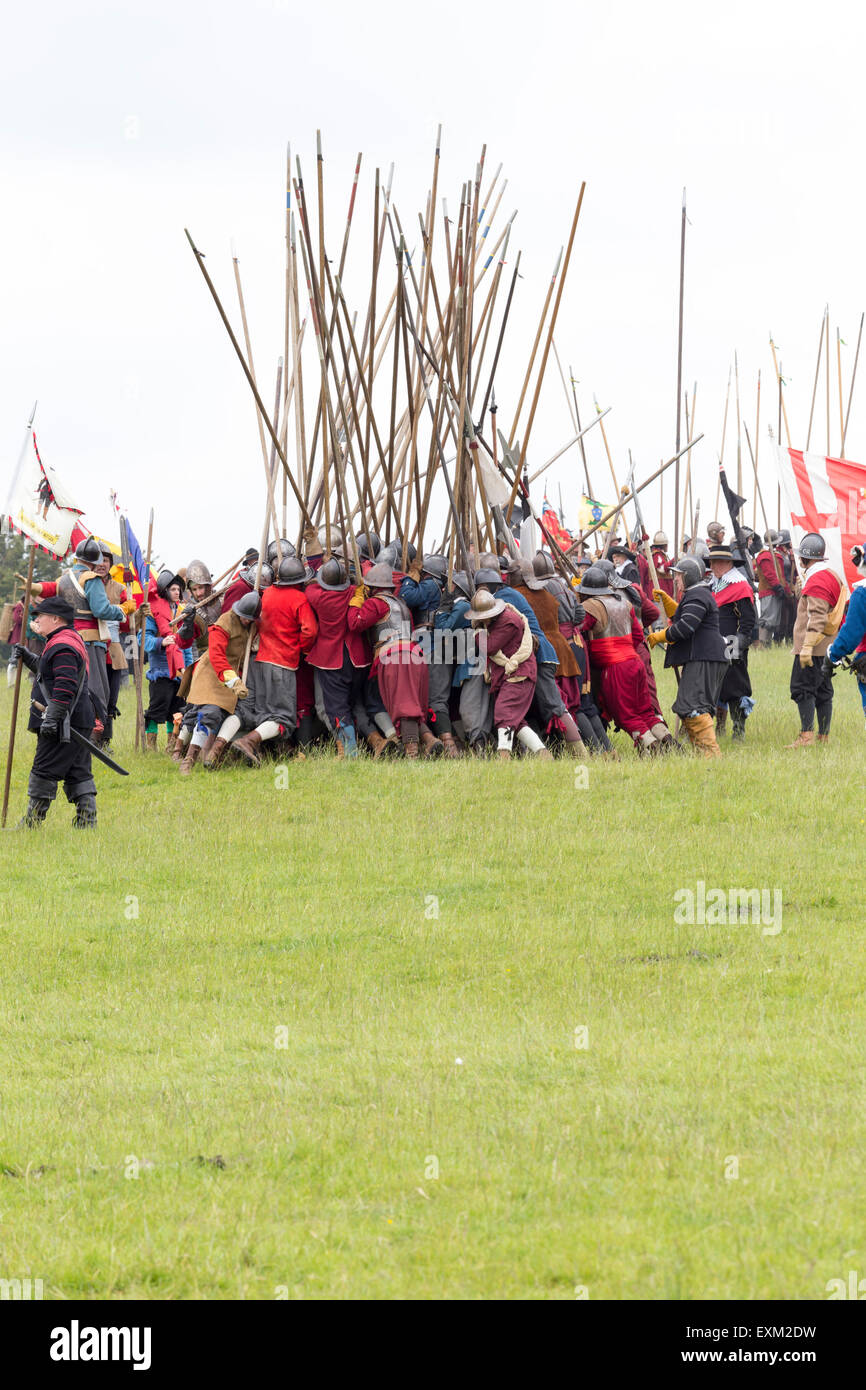 Battaglia di Naseby rievocazione Foto Stock